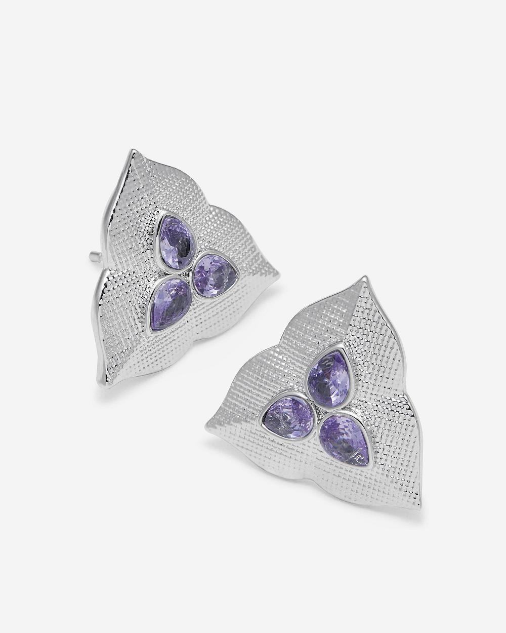 JW PEI Leaf Earrings Women Jewelry White / Gold / Purple | CA1449CE