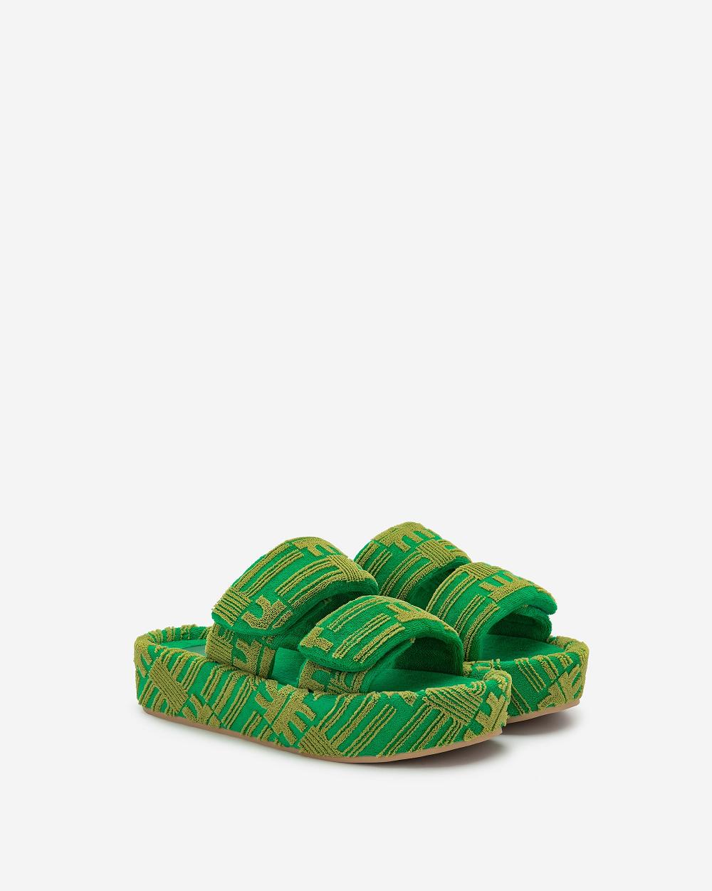 JW PEI Lexi Terry Slide Sandal Women Shoes Green | CA1488OR