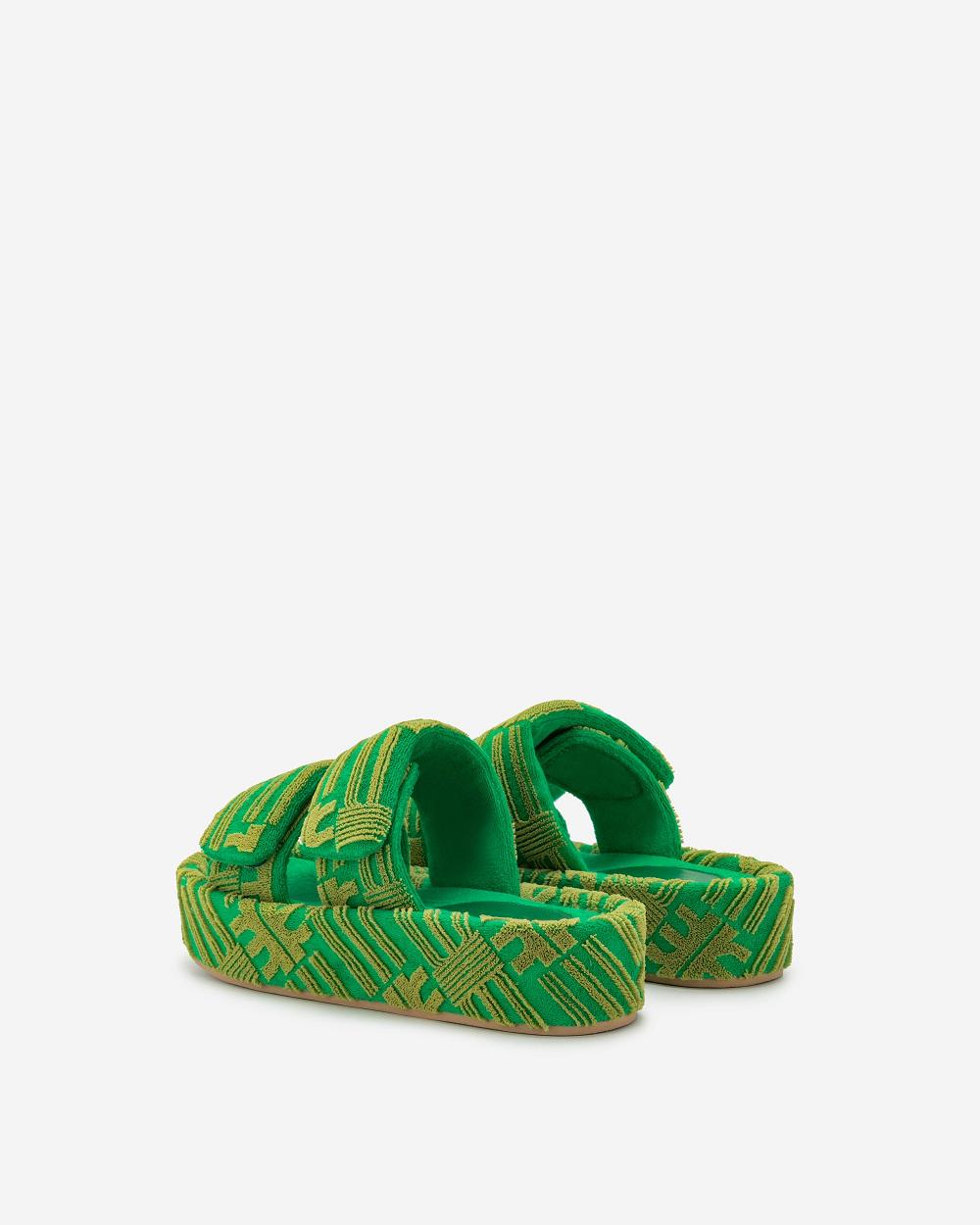 JW PEI Lexi Terry Slide Sandal Women Shoes Green | CA1488OR