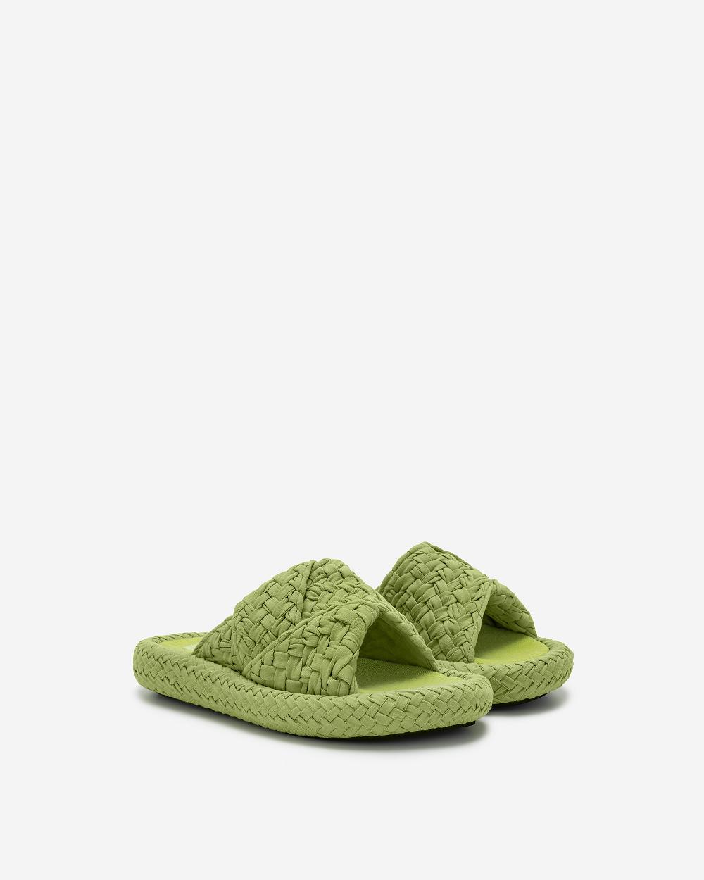 JW PEI Lilah Woven Platform Sandal Women Shoes Green | CA1490AP