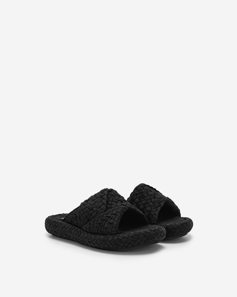 JW PEI Lilah Woven Platform Sandal Women Shoes Black | CA1493FM