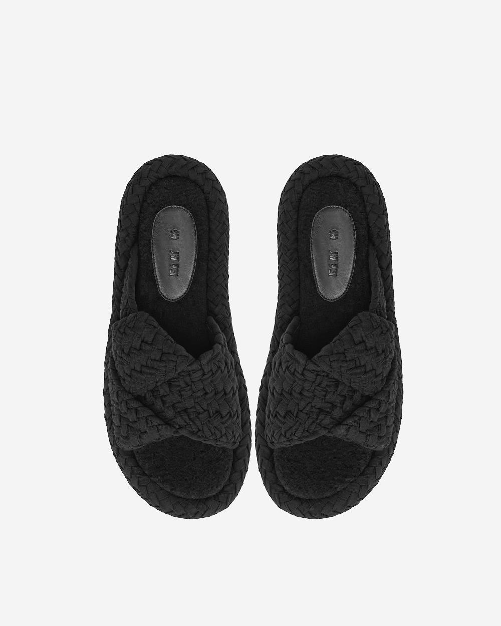 JW PEI Lilah Woven Platform Sandal Women Shoes Black | CA1493FM