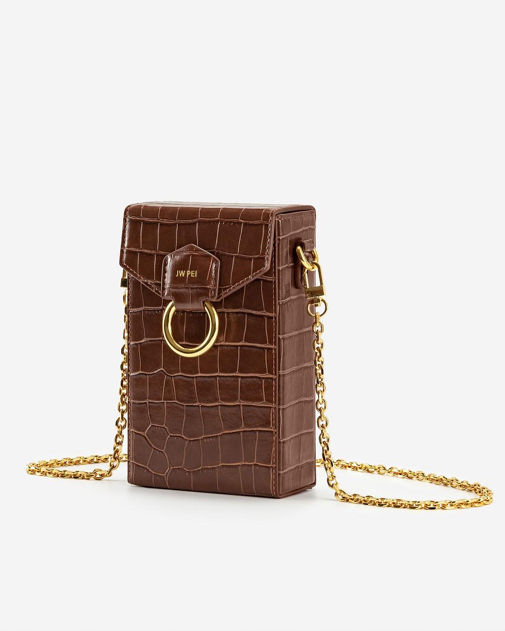 JW PEI Lola Chain Women Phone Bag Brown | CA1202OR