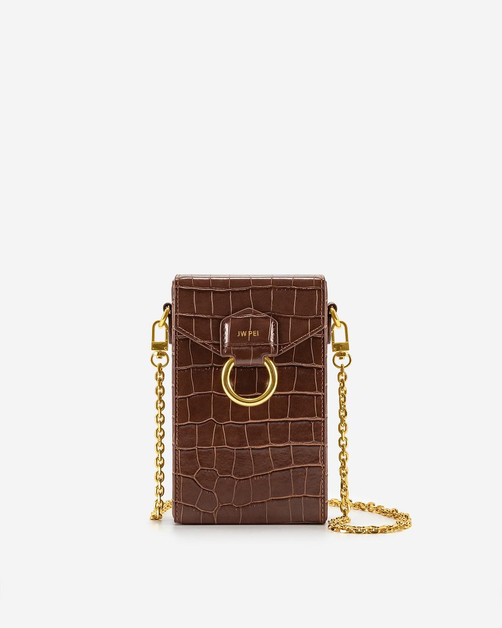 JW PEI Lola Chain Women Phone Bag Brown | CA1202OR