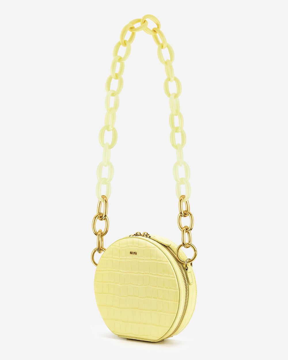 JW PEI Luna Gradient Acrylic Chain Circle Women Shoulder Bags Yellow | CA1319CE