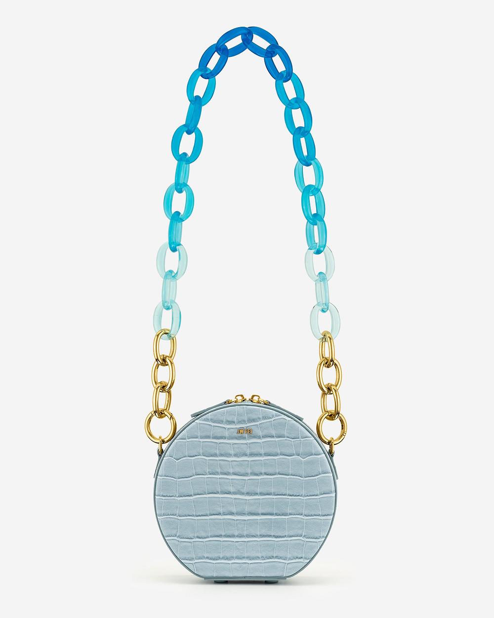 JW PEI Luna Gradient Acrylic Chain Circle Women Shoulder Bags Turquoise | CA1320VD