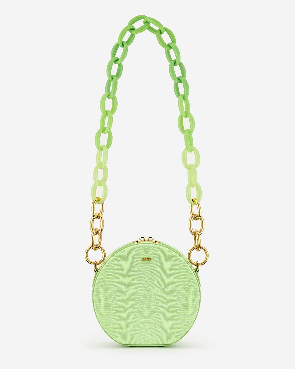 JW PEI Luna Gradient Acrylic Chain Circle Women Shoulder Bags Green | CA1321BC