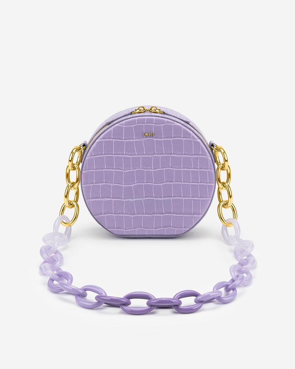 JW PEI Luna Gradient Acrylic Chain Circle Women Shoulder Bags Purple | CA1322NB