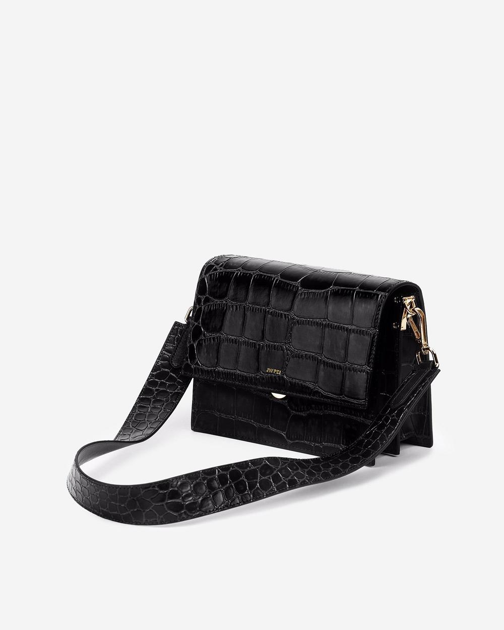 JW PEI Mini Flap Women Crossbody Bags Black / Grey | CA1067RW