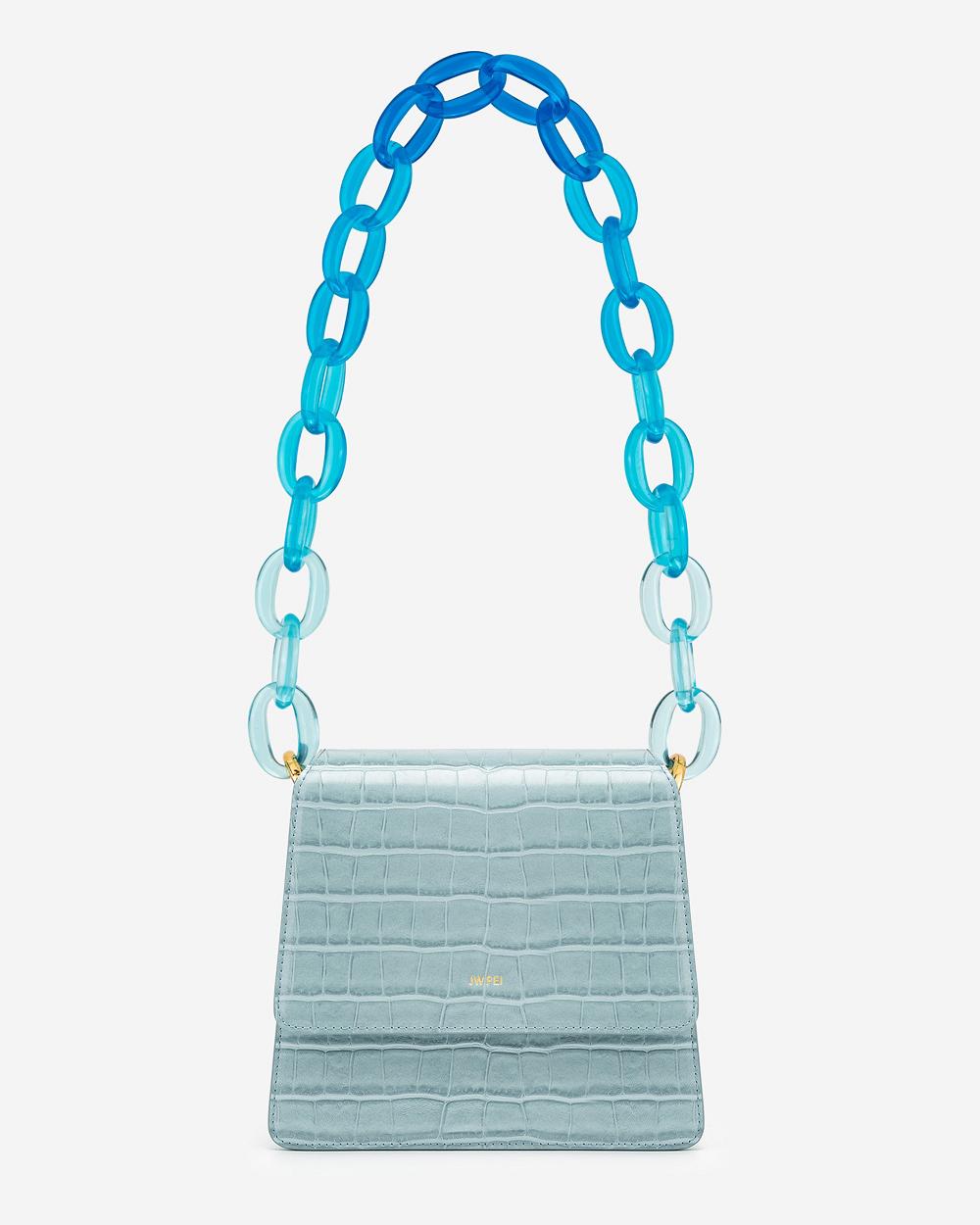 JW PEI Mya Gradient Acrylic Women Chain Strap Blue | CA1385PQ