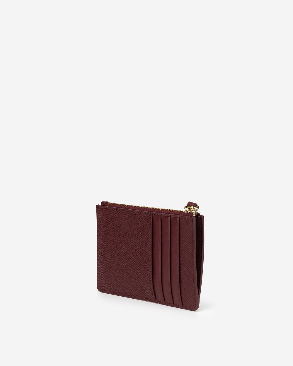 JW PEI Quinn Zipped Women Cardholders Burgundy | CA1356UT