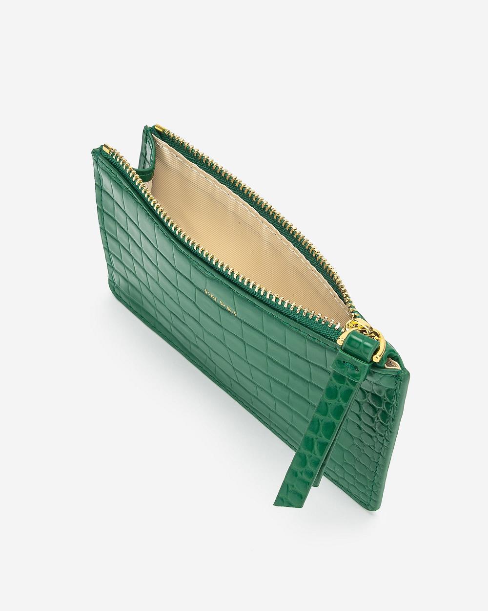 JW PEI Quinn Zipped Women Cardholders Green | CA1357IS