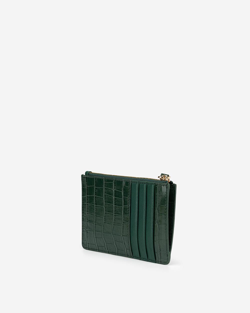 JW PEI Quinn Zipped Women Cardholders Olive | CA1362DN