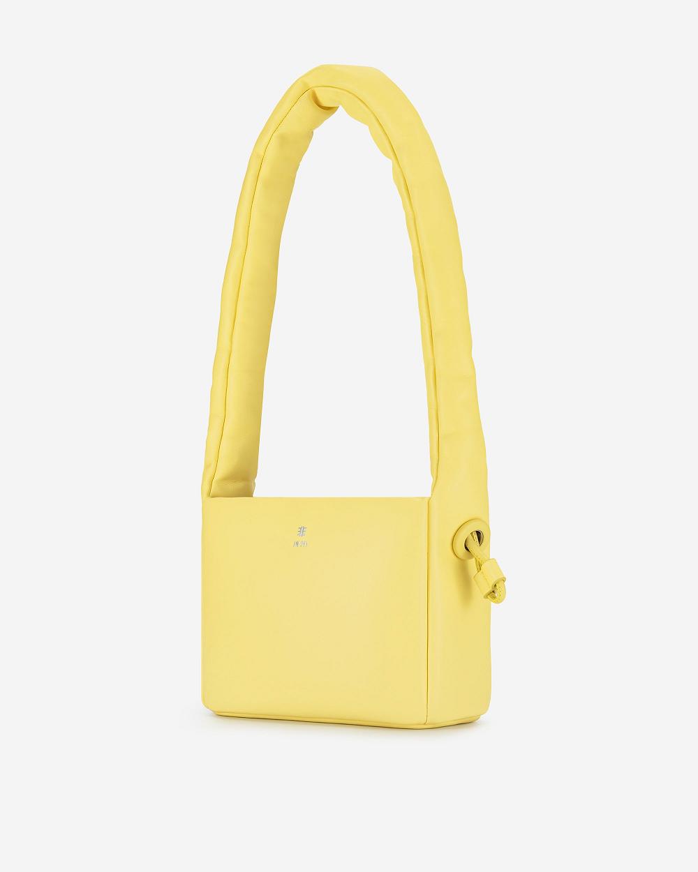 JW PEI Rylee Pleated Drawstring Top Handle Women Handbag Yellow | CA1145RW