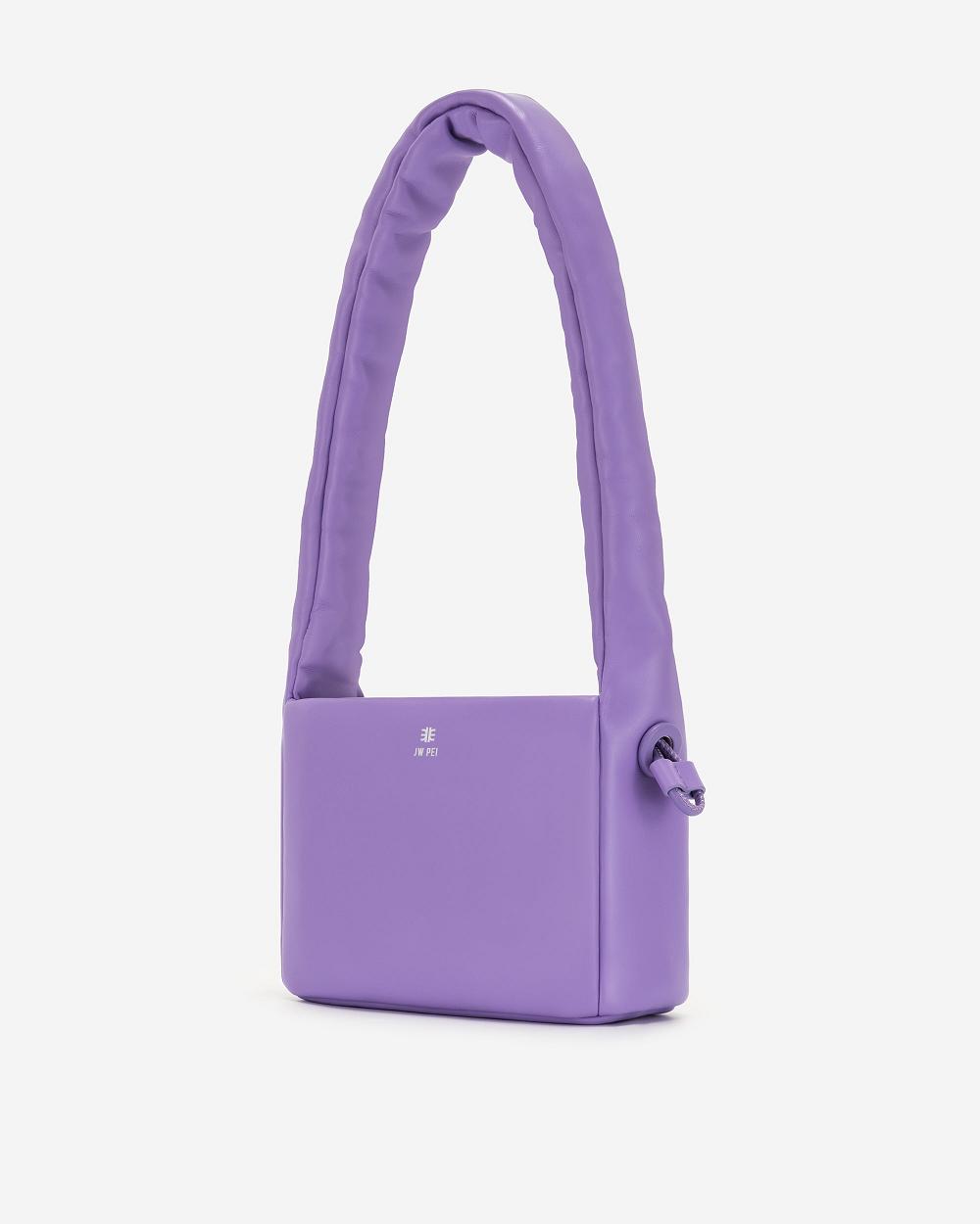 JW PEI Rylee Pleated Drawstring Top Handle Women Handbag Purple | CA1146TV