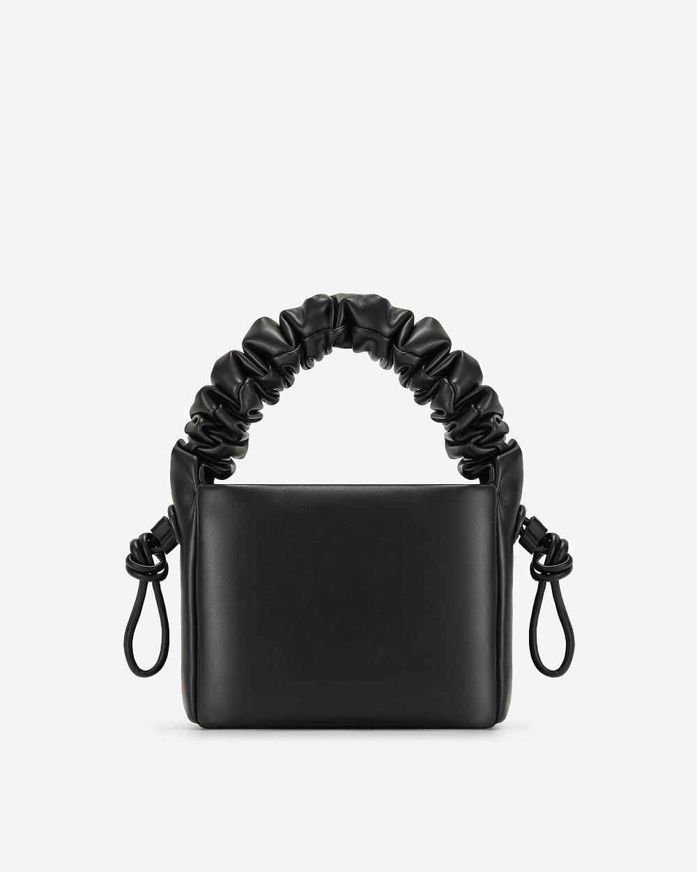 JW PEI Rylee Pleated Drawstring Top Handle Women Handbag Black | CA1147YU