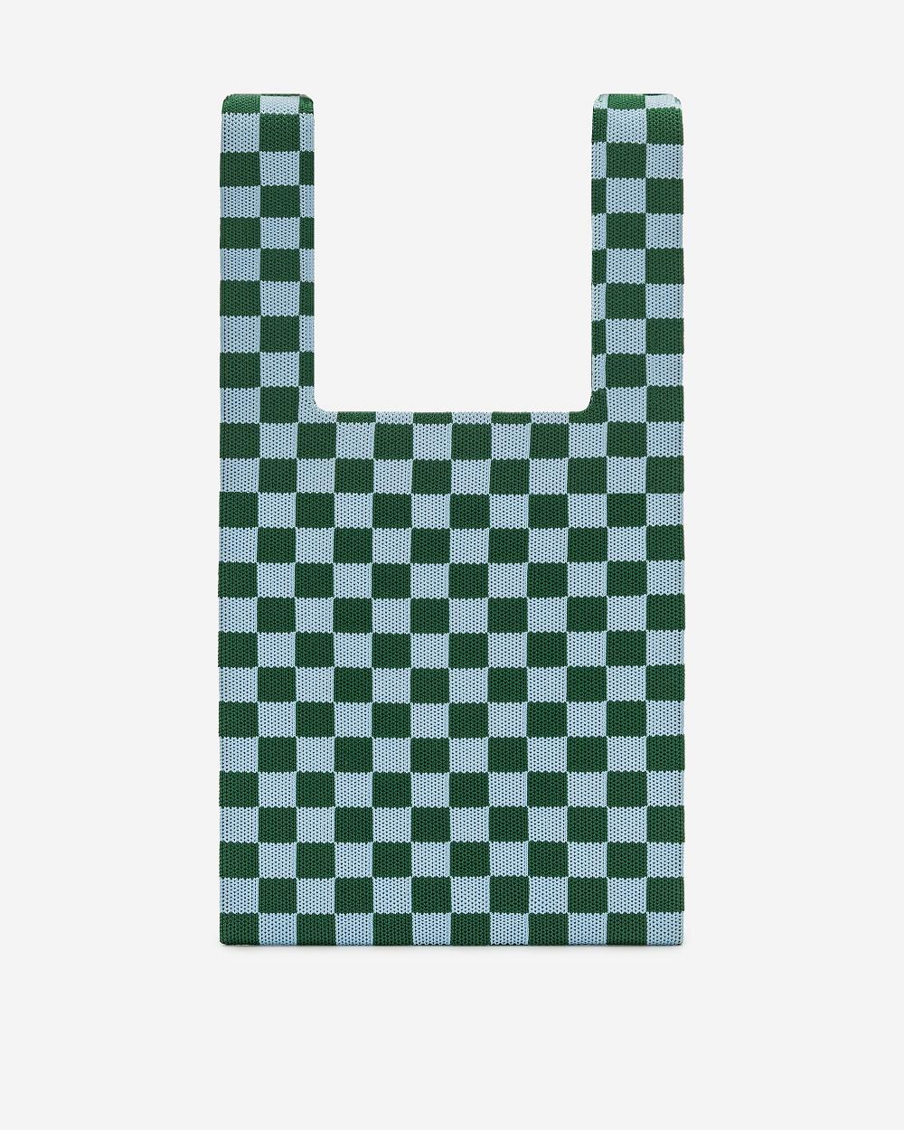 JW PEI Shea Checkerboard Knitted Women Tote Bags Green | CA1354TV